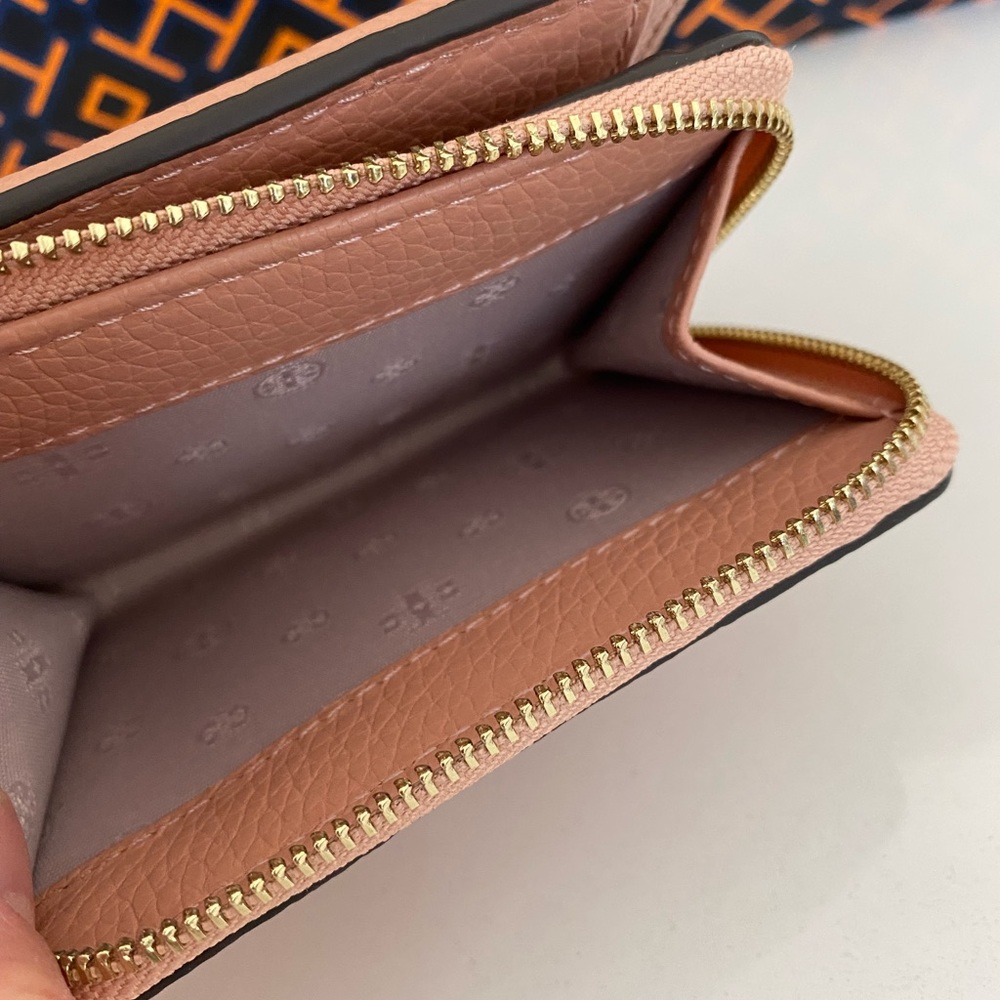 🍀🌱NEW🌱Tory Burch Thea Bi Fold wallet/pink moon/leather - Picture 8 of 9